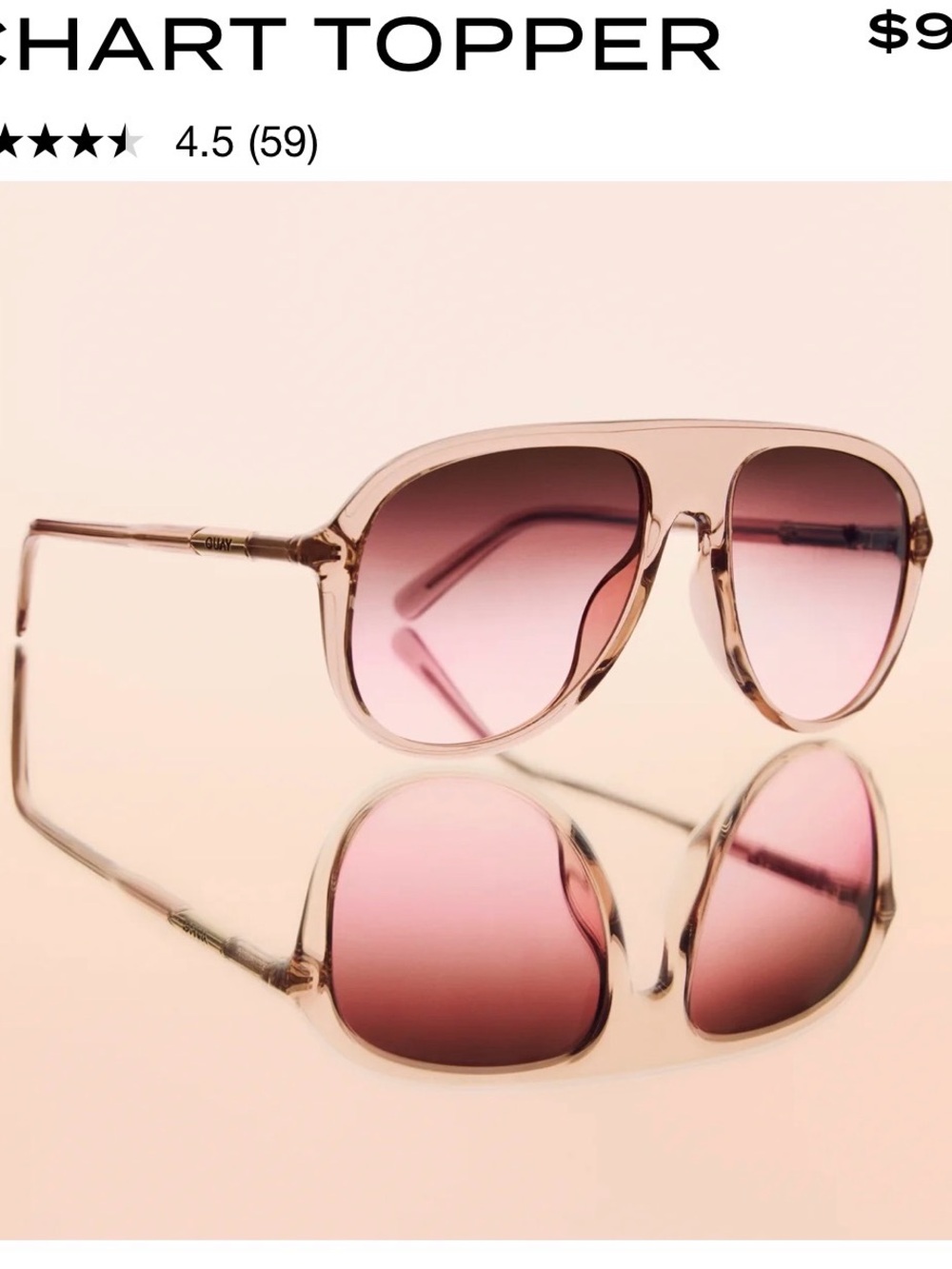 Quay Pink Gradient Oversized Sunglasses